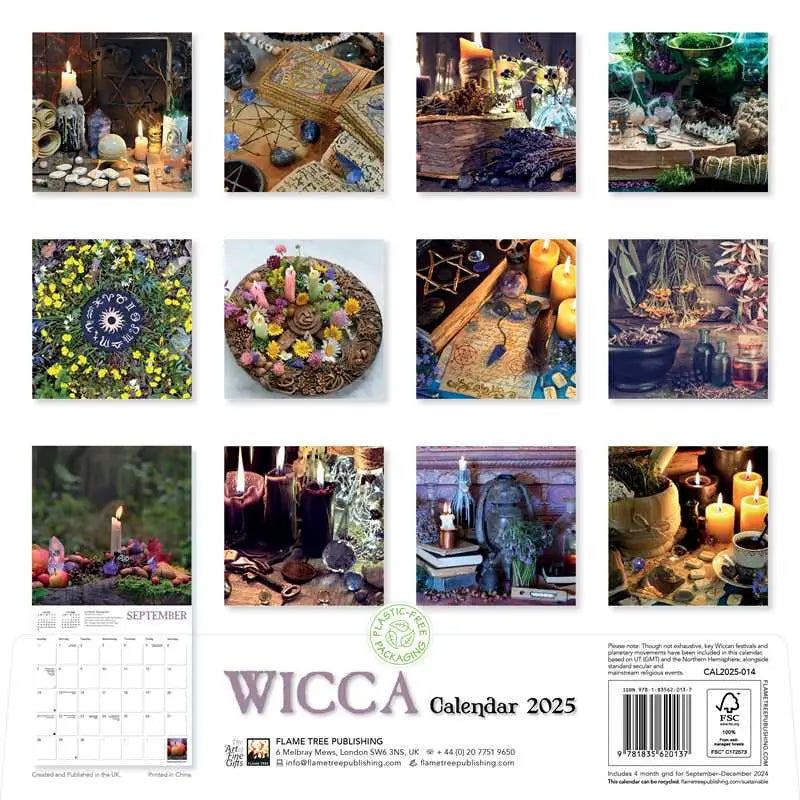 Wicca Wall Calendar 2025 Witchy Yoga Girl