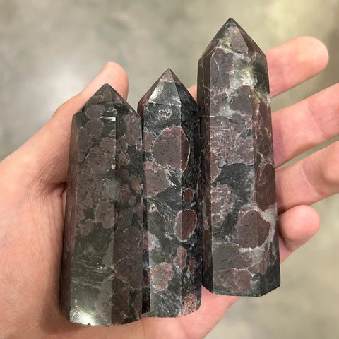 Garnet with Astrophyllite 3" Obelisk