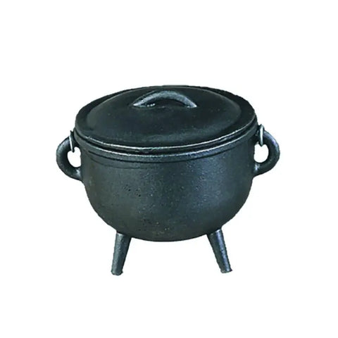 Plain Cast Iron Cauldron w/ Lid (4.5 in.)