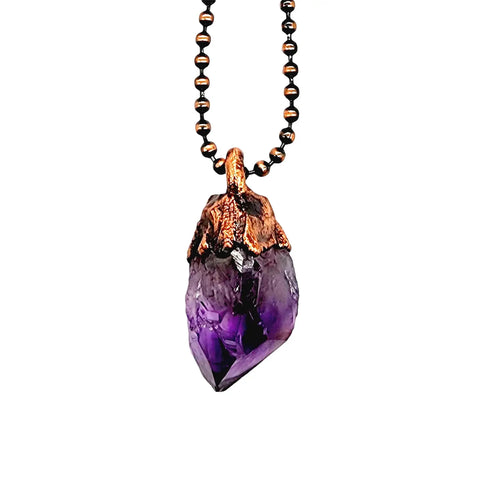 Amethyst Crystal Point Necklace / Ball Chain