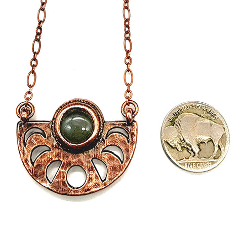 Moon Phase Necklace - Aventurine / Moon Cycle