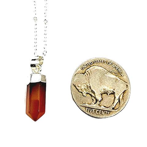 Petite Cylindrical Carnelian Point Necklace