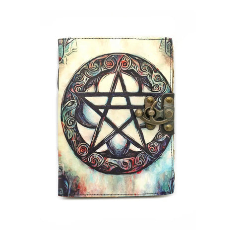 Mystic Pentacle Blank Leather Journal (5 X 7 in.)