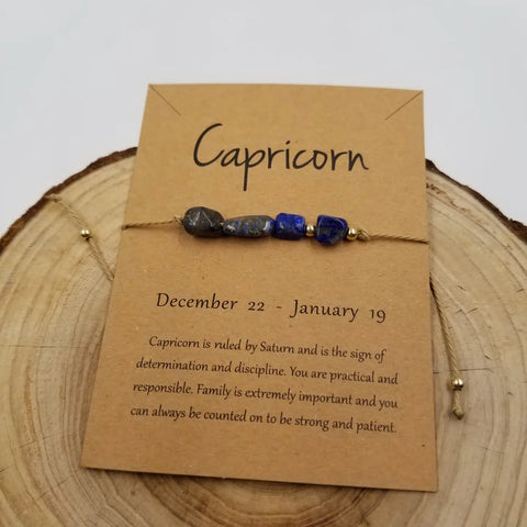 Natural Stone Handwoven Constellation Bracelet with Card