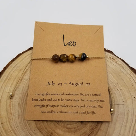 Natural Stone Handwoven Constellation Bracelet with Card