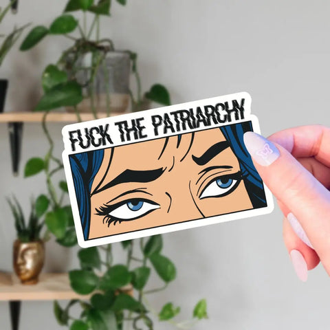 Fuck The Patriarchy Pop Art Eye Roll Sticker