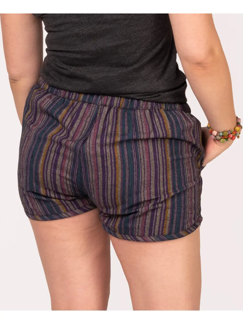 Binding Striped Hippie Shorts - Rainbow Kush