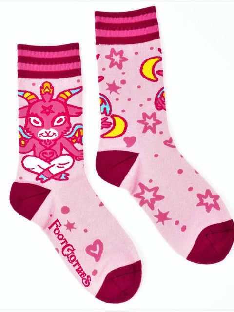 Cute Baphomet Socks Pink