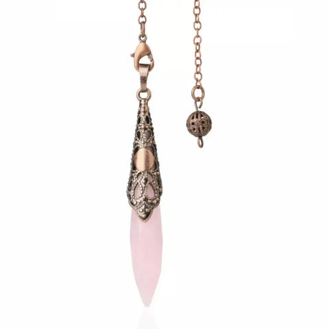 Rose Quartz Copper Pendulum - "Abundance, Love, & Healing"